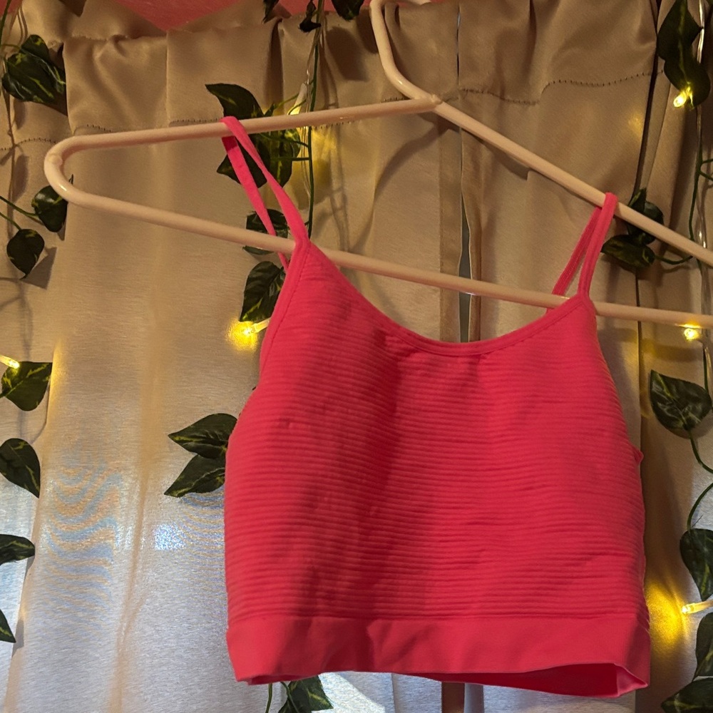 Pink Ribbed Crop Top - Picture 2 of 2